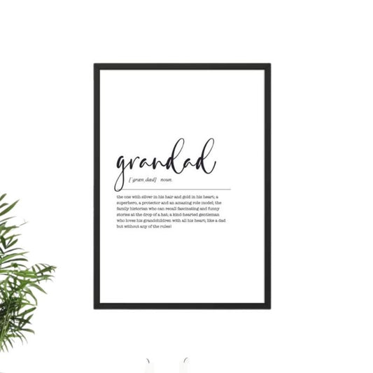 Great Grandad Definition Art Print, Grandad Gift, Gift For Him, Nursery Wall Decor, Gifts For Grandpa Wall Art, Poster Prints No Frame, Dorm Room Decor, Outdoor Wall Art, Gifts For Birthday Christmas Xmas Landscape Photo