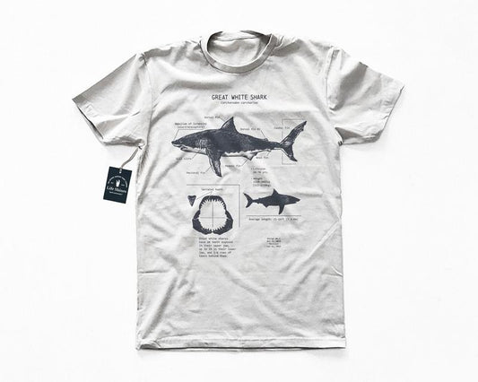 Great White Shark Anatomy T-shirt, Shark Shirt Best Price