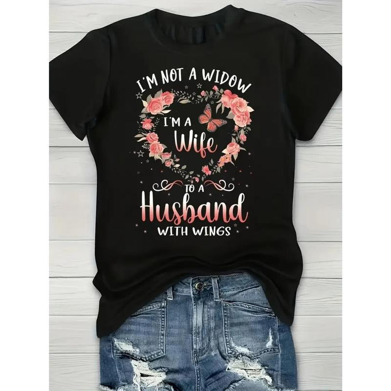 Great Women'WB shield Inspirational Graphic Tee - "Wife Hidden leaf ninja WB shield Husband with Wings" Print, Casual...