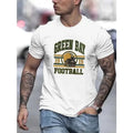 Green Bay Printed Fashion T-shirt, Crew-neck short-sleeved Top, Graphic T-shirt Menswear Summer, menswear Made in USA