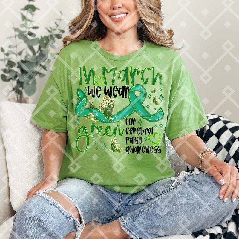 Green Cerebral Palsy DTF Transfers - THIS IS NOT A SHIRT