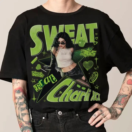 Green Charlii 360 Tee Party Girl Music Shirt Cotton Fabric