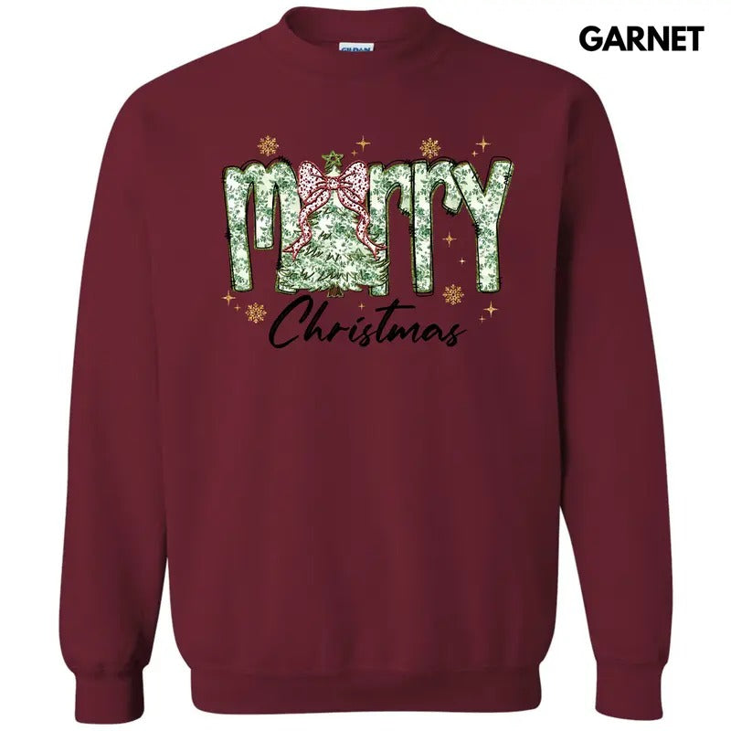 Green Floral Merry Christmas Sweatshirt 'NLB' T-Shirts, Hoodie | DripVista.com