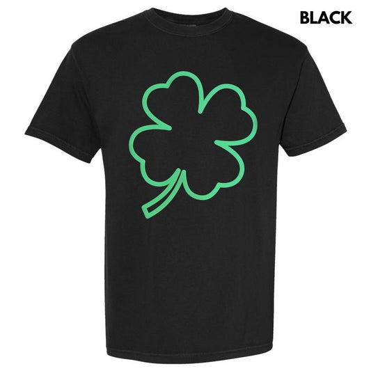 Green Puff Shamrock Comfort Colors T-Shirt