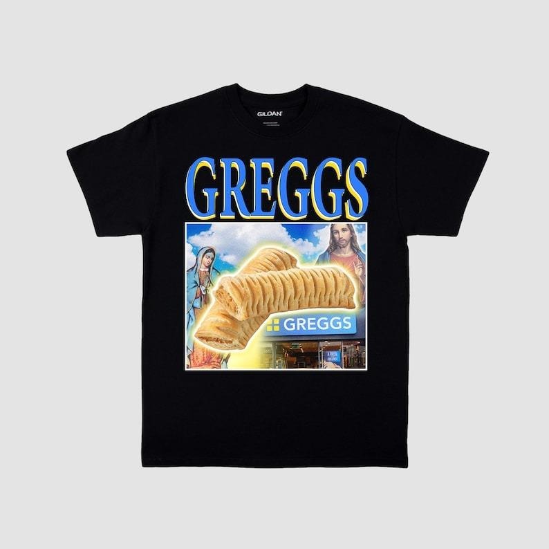 Greggs sausage roll tshirt tee funny meme T-shirt vintage fathers day xmas birthday christmas fancy dress Hoodie, Sweatshirt
