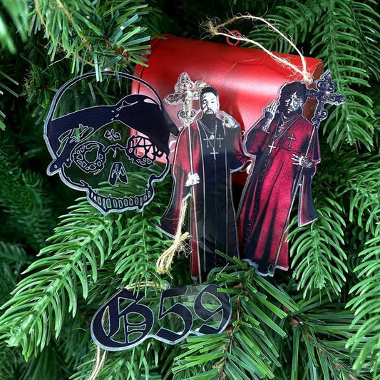 Grey Christmas Ornament, Christmas 2025 Decor, Gift For Lovers Family,  Acrylic Ornament More Size