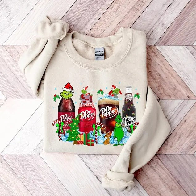 Griiinchmas Christmas Sweatshirt, Dr Pep Xmas Hoodie, Griiinchmas Xmas Tshirt, Christmas Gift for Coke Lovers,...