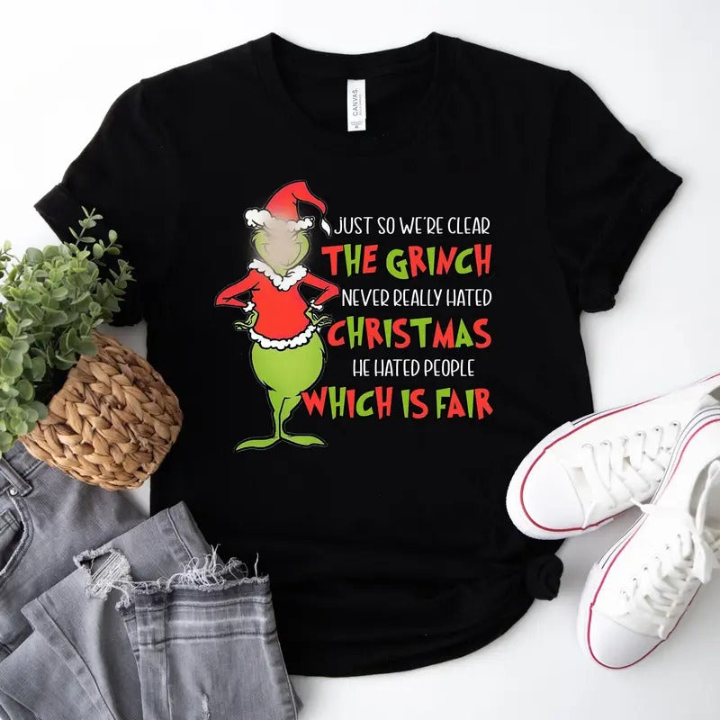Grin Christmas Shirt, He Hated People Shirt, Grinmas Shirt, Funny Grin Tshirt, Christmas Santa Shirt, Ew People Shirt...