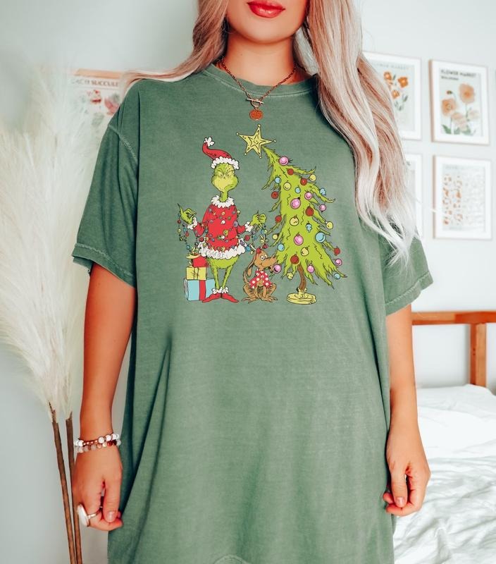 Grinch Christmas Tree Sweatshirt, Grinch Christmas Shirt, Christmas Shirt, Grinchmas Hoodie, Cute Christmas Sweatshirt, Christmas Gift Cotton Clothes