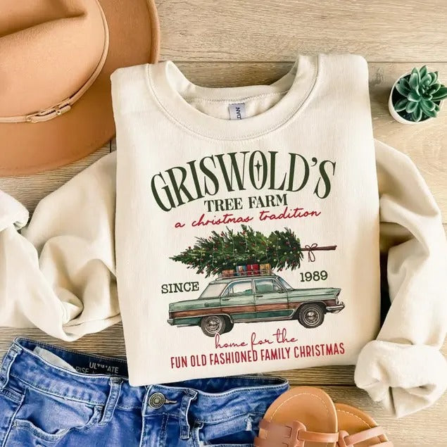 Griswold Christmas Tree Farm Sweatshirt, Fun Old Fashioned Family Christmas, Christmas Family Shirt, Xmas Tree Farm Since 1989 sweater