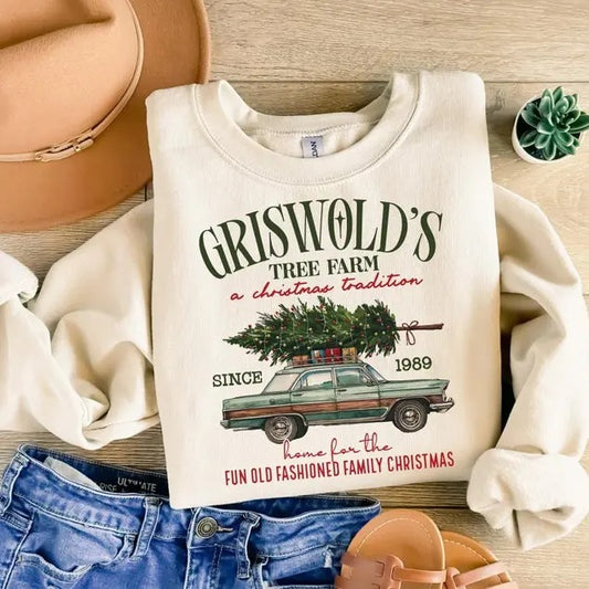 Griswold Christmas Tree Farm Sweatshirt, Fun Old Fashioned Family Christmas, Christmas Family Shirt, Xmas Tree Farm Since 1989 sweater