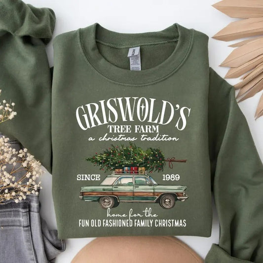 Griswold's Christmas Sweatshirt, Christmas Family, Christmas Gift, Tree Sweater, Griswold's Tree Farm Since 1989 Shirt, Cute Christmas Shirt