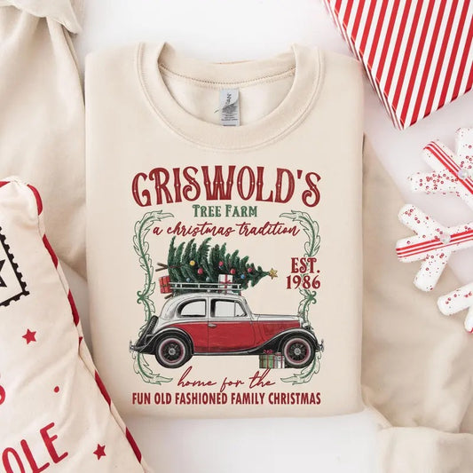 Griswold's Tree Farm Sweatshirt, Christmas Tree Farm T-Shirt,Family Christmas Sweater,Old Fashioned Christmas Shirt,Retro Griswold Christmas
