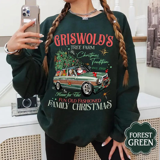 Griswold's Tree Farm Sweatshirt, Griswold Christmas - Fun Old Fashioned Family Christmas, Christmas Tree Farm Shirt,Retro Griswold Christmas