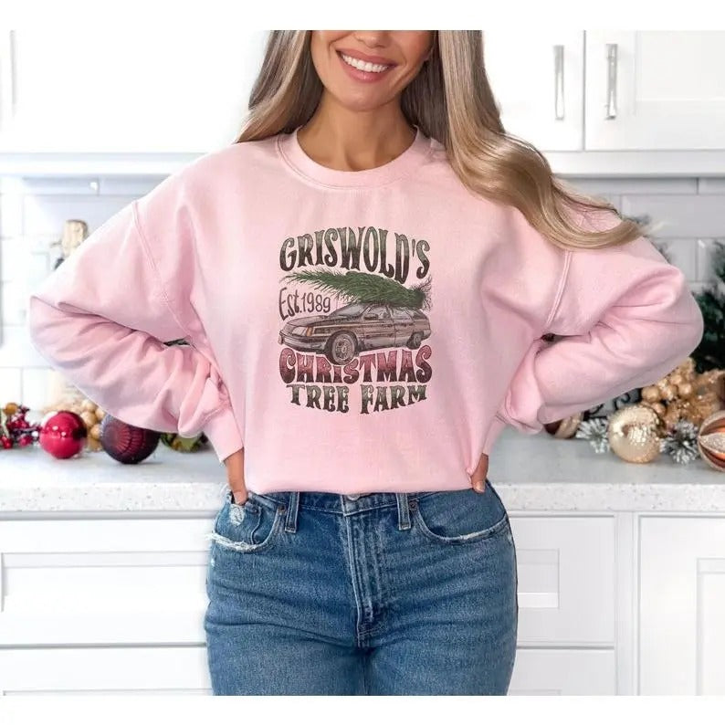 Griswold's Tree Farm Sweatshirt, Women's Christmas Shirt, Vintage XMAS Shirt, Christmas Family, Christmas Tree Farm Sweater, Xmas gift Cotton Fit