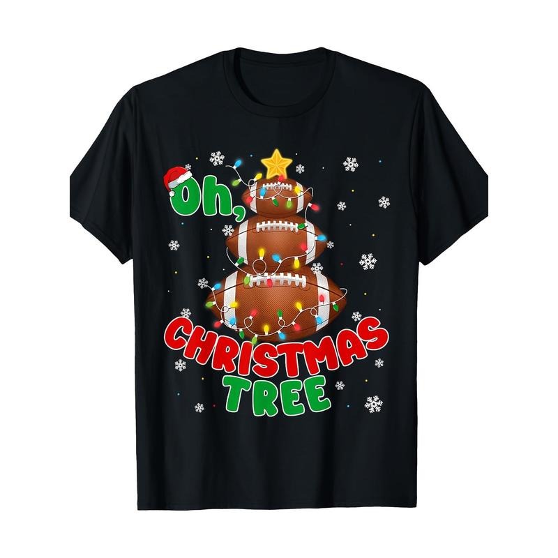 Groovy Oh Christmas Tree Xmas Football Santa T-Shirt-100% Cotton-220ghirt made in usa Hoodie, Sweatshirt | DripVista.com