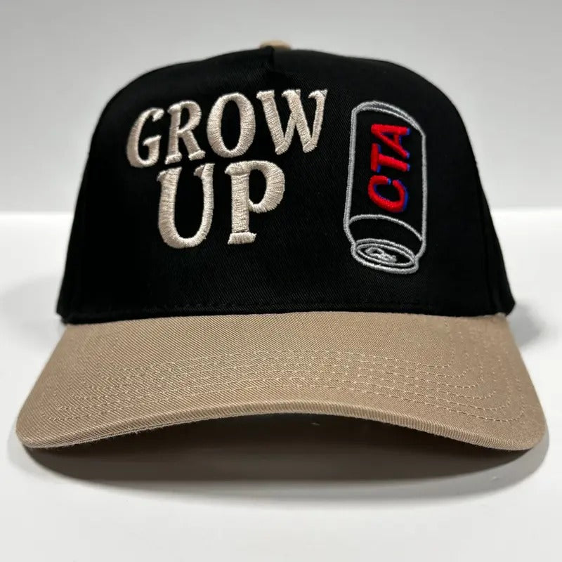 Grow Up BEER Drink Black Snapback Hat Cap Custom Embroidered Collab Cut the Activist T-Shirts, Hoodie, Sweatshirt