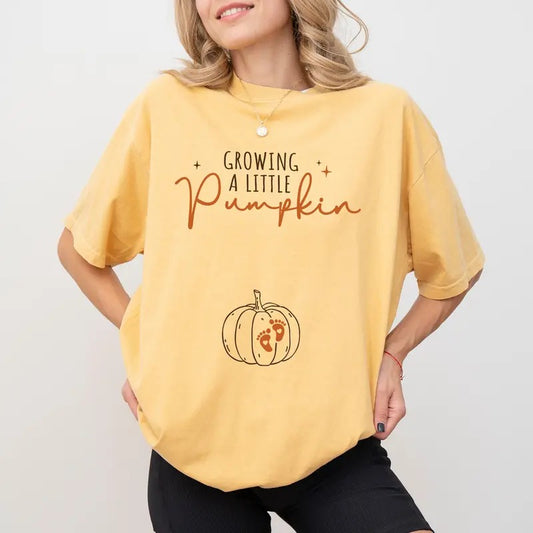 Growing A Little Pumpkin Maternity Shirt Comfort Colors, Funny Pregnancy Announcement Tee, Fall Pumpkin Pregnant Costumes, New Mommy Tshirt, Mama to Be Gift Shirt, 2024 Pregnancy Reveal, New Mom Tees, Oversized Women's Tops, Comfy Cotton Fabric Womenswear
