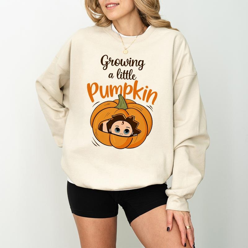Growing A Little Pumpkin Sweatshirt, Fall Maternity Sweater, Pregnancy Thanksgiving Sweatshirt, Fall Pregnancy Announcement Gift Pregnancy Reveal