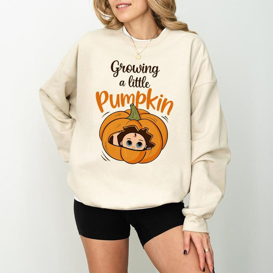 Growing A Little Pumpkin Sweatshirt, Fall Maternity Sweater, Pregnancy Thanksgiving Sweatshirt, Fall Pregnancy Announcement Gift Pregnancy Reveal