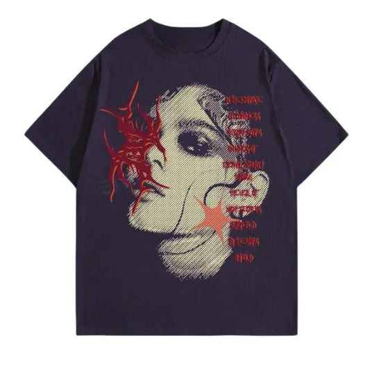 Grunge Punk Men's Summer Casual Short Sleeve T-Shirt, Sweatshirt, Hoodie Size S- 3XL,Gift For Women Top Womenswear Underwear Humen, Underwear Baggy