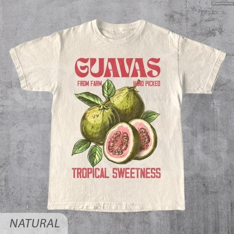 Guavas Retro Commercial Shirt, Vintage Guavas Label T-Shirt, Exotic Fruit Lover Tee, Cute Graphic T Shirt , Global Trending Outfits