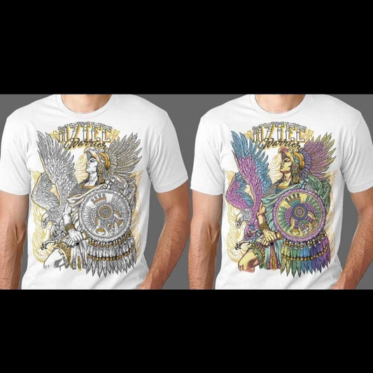 Guerrero azteca 1 T-shirts White Cotton Slim-fitting Menswear