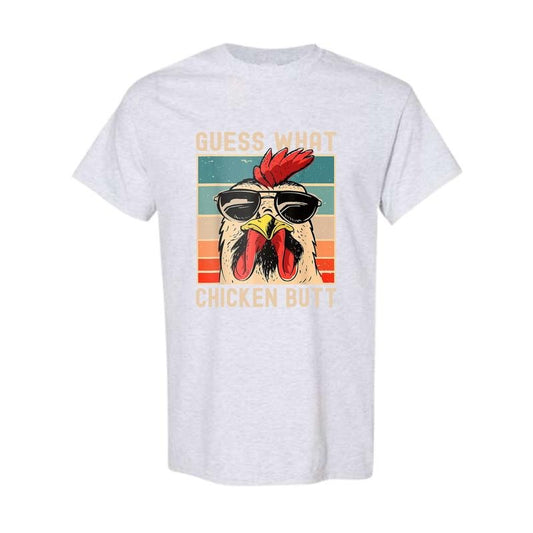Guess What Shirt - Men's Regular Fit Letter Chicken Print Round Neck Tee - Summer Shirt - Party Shirt - Shirt For men - Full Color