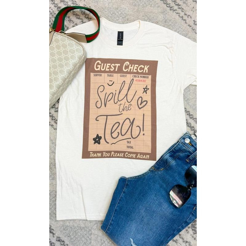 Guest Check T2D Spill the Tea Graphic T-Shirt Hoodie, Sweatshirt | DripVista.com