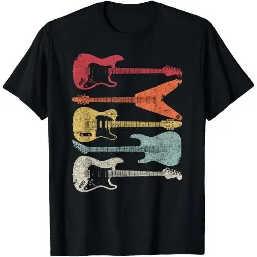 Guitar Shirt. Retro Style Gift For Guitarist T-Shirt Made in USA Hoodie, Sweatshirt | DripVista.com