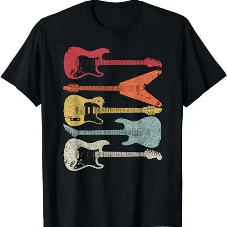 Guitar Shirt, Retro Style, Gift For Guitarist T-shirt, Christmas Sweatshirt, Christmas Gift Sweatshirt, Christmas Sweatshirt for Womens, Hoodie and Sweater T-shirt