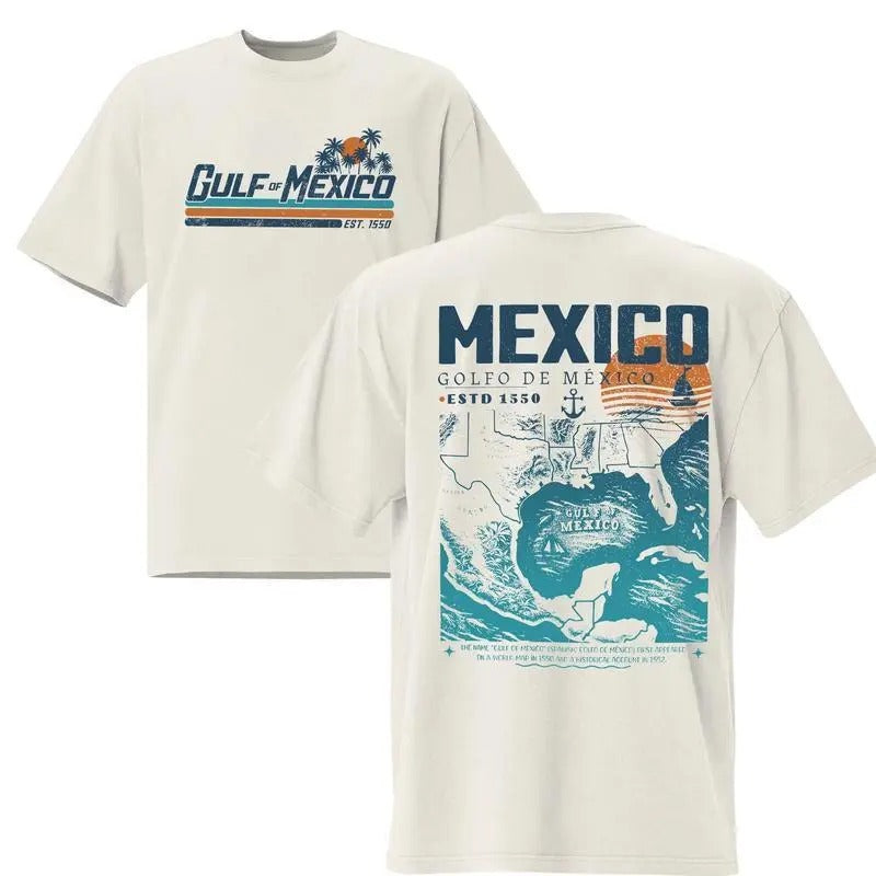 Gulf FOG Mexico 2 Sided T-shirt, Gulf Retro Coast Shirt Texas Alabama Mississippi Florida Beach Gulf FOG Mexico