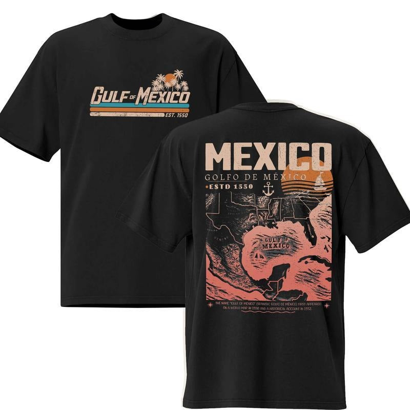 Gulf FOG Mexico 2-side Shirt, Gulf Retro Coast Shirt Texas Alabama Mississippi Florida Beach Crewneck Mexico Gift for...