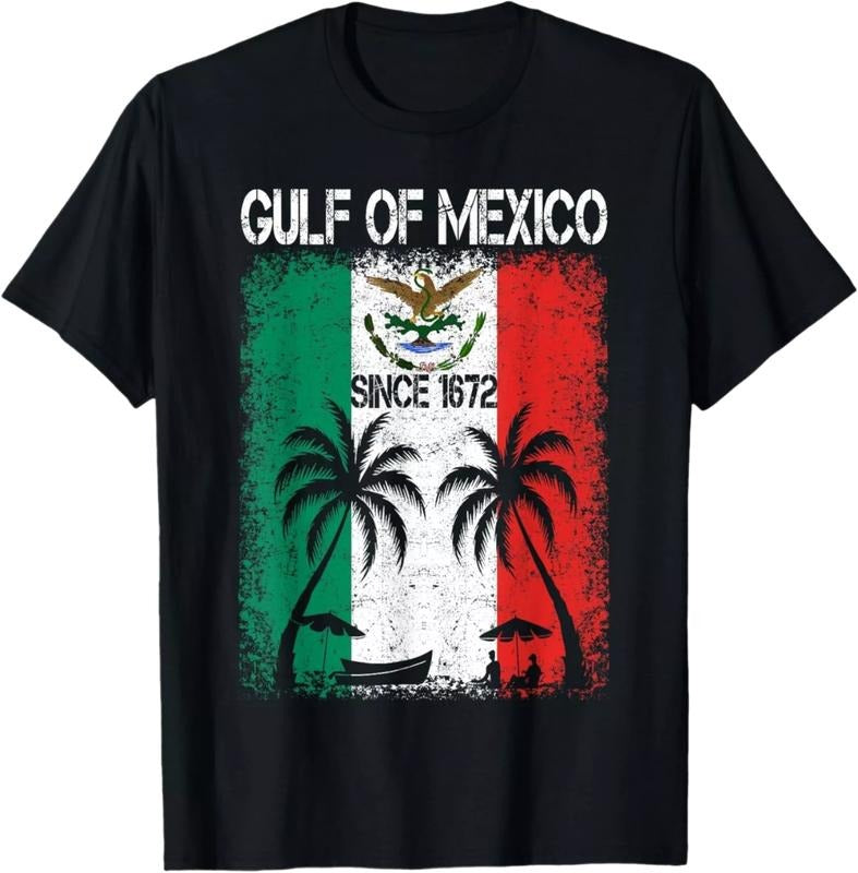 Gulf FOG Mexico Since 1672 Retro Beach Mexican Flag Unisex T-Shirt Hoodie, Sweatshirt | DripVista.com