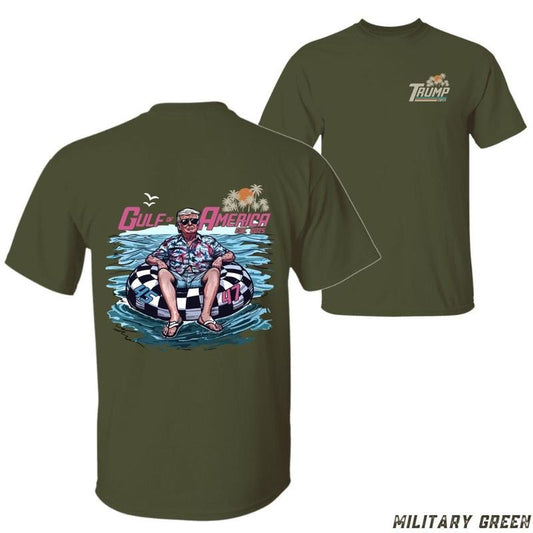 Gulf Of America T-shirt Retro Beach Design Featuring Fun Tubing Graphic And Patriotic Vibes Perfect For Summer Lovers And Coastal Style Fans Unisex