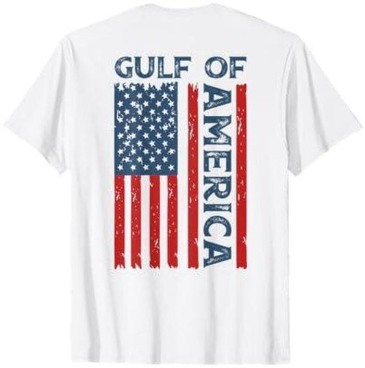 Gulf Of USA America Funny USA American Flag (ON BACK) T-Shirt