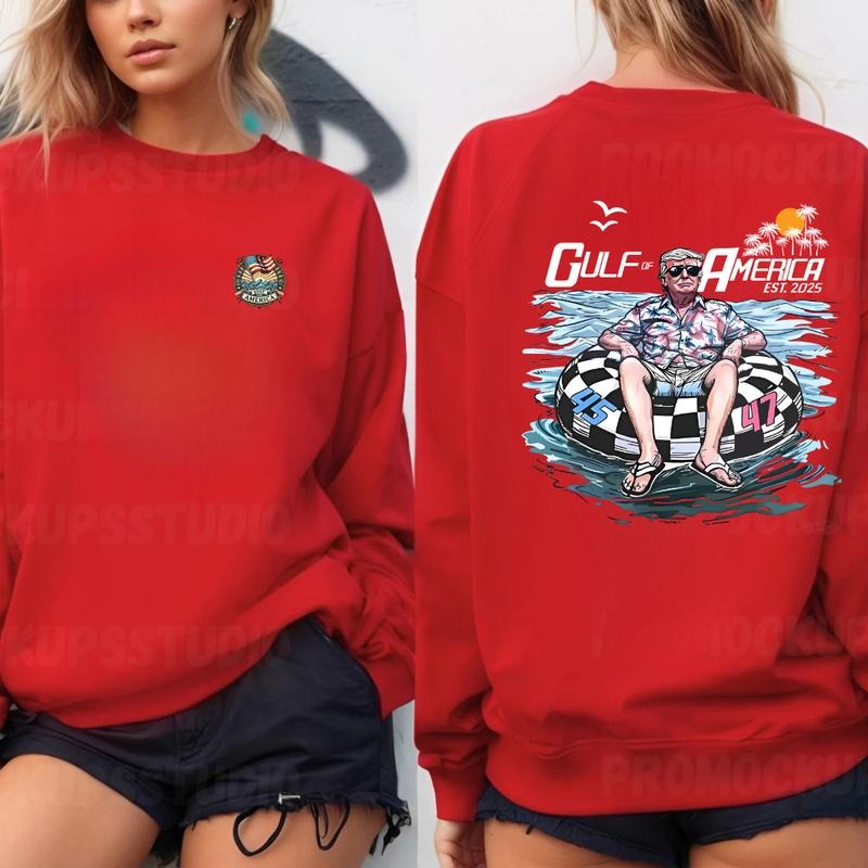 Gulf of America Shirt, Patriotic Beach Sweatshirt, Summer Vacation Hoodie, 2025 USA Retro Style