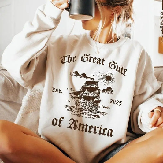 Gulf of America Sweatshirt Unisex Adult, Unisex Adult T-Shirt, Adult Sweatshirt Fabric Fit, All Size Casual Crewneck
