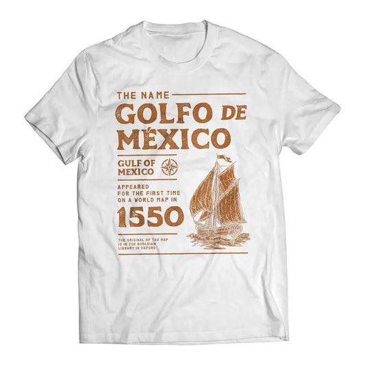 Gulf of Mexico 1550 2.0 Golfo De México T-Shirt Casual Crewneck Classic Cotton