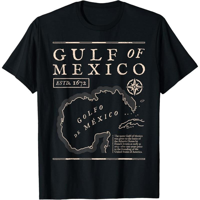 Gulf of Mexico 1672 Historic Map T-Shirt made in usa Hoodie, Sweatshirt | DripVista.com