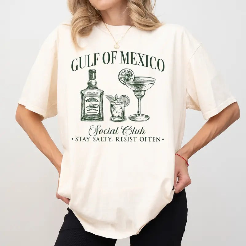 Gulf of Mexico Comfort Colors Shirt, Gulf of Mexico Social Club T-shirt, Stay Salty Women Shirt, Mexico Tee, Summer...