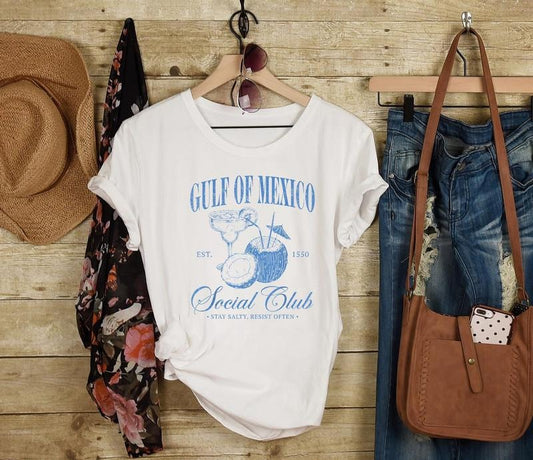 Gulf of Mexico Shirt, Gulf Social Club Tee, Gulf Est 1550 Tee, Stay Salty Tshirt, Resist Often Tee, Gulf Beach Shirt, Florida Beach Tee