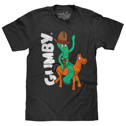 Gumby and Pokey Cowboy T-Shirt - Charcoal Gray Heather