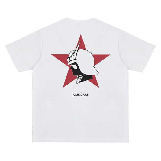Gundam "Zeon Char Aznable" Vintage Oversized Tee Anime T-shirt 100% Cotton Original Design Men's Top for Fans Menswear Tshirt