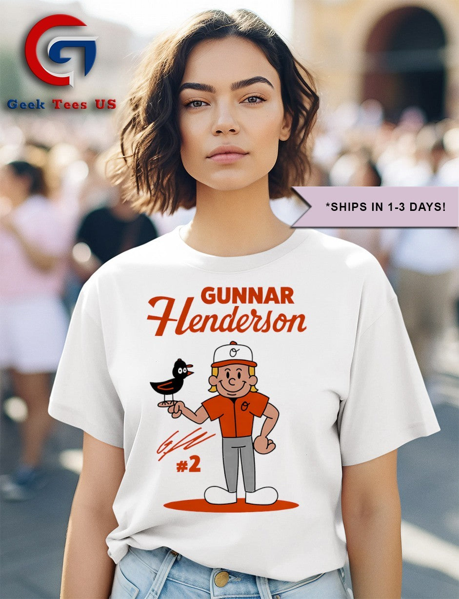 Gunnar Henderson Baltimore Orioles baseball Superstar Cartoon signature shirt