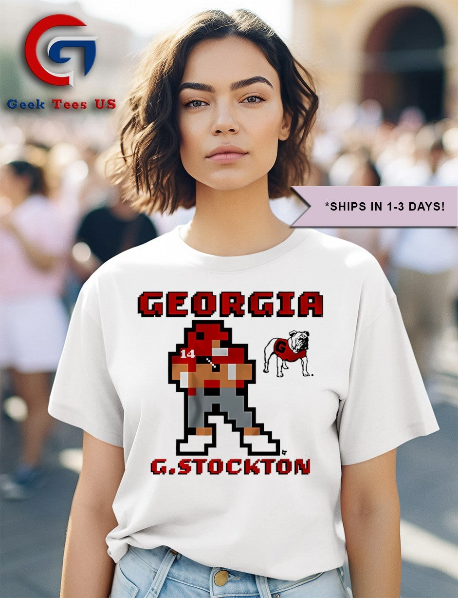 Gunner Stockton Georgia Bulldogs football 8 bit retro baller shirt