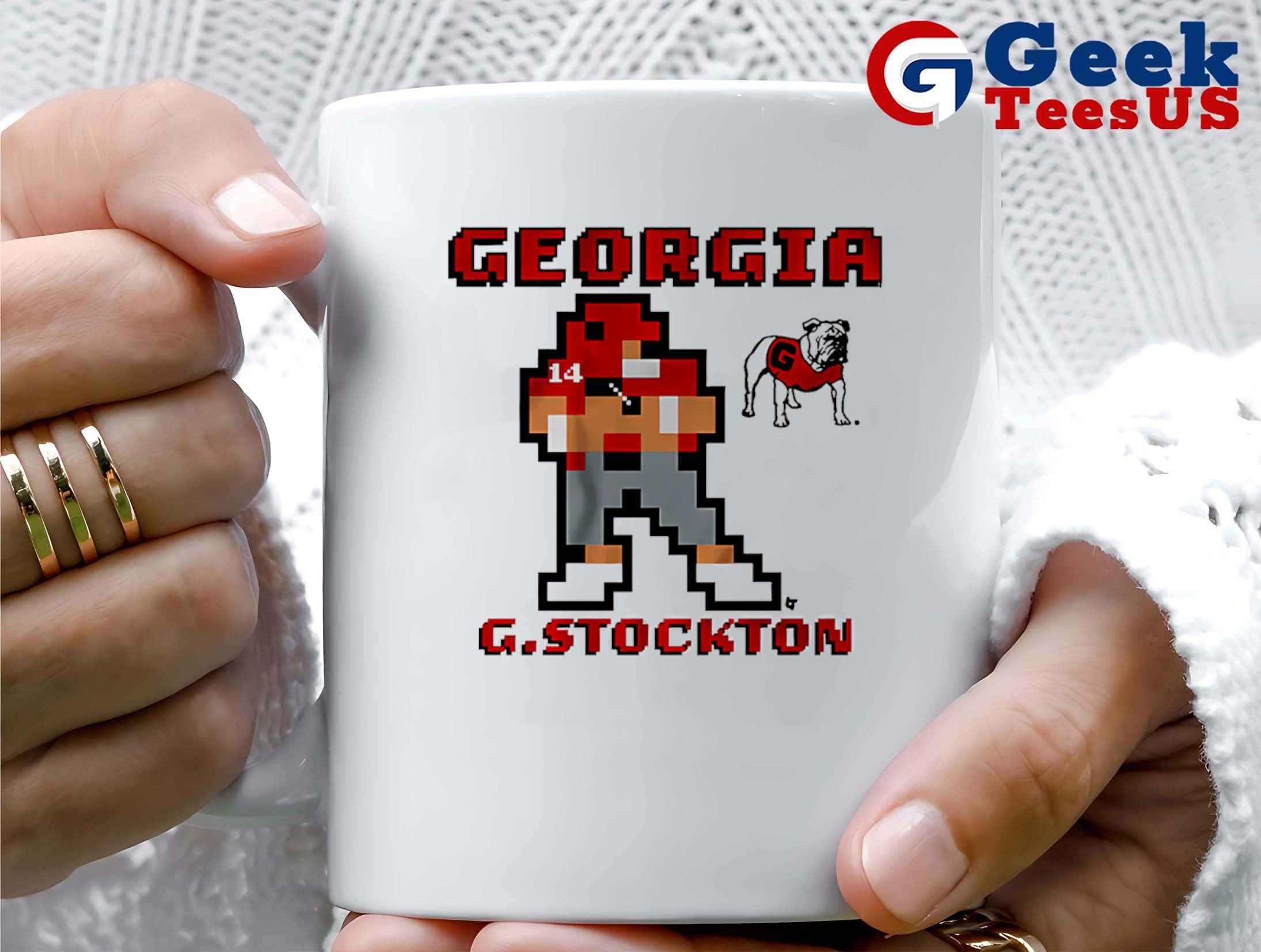 Gunner Stockton Georgia Bulldogs football 8 bit retro baller shirt