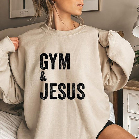 Gym And Jesus Sweatshirt, Gym Lover Hoodie, Faith Based Shirt For Women, Religious Tee T-Shirt And Sweatshirt