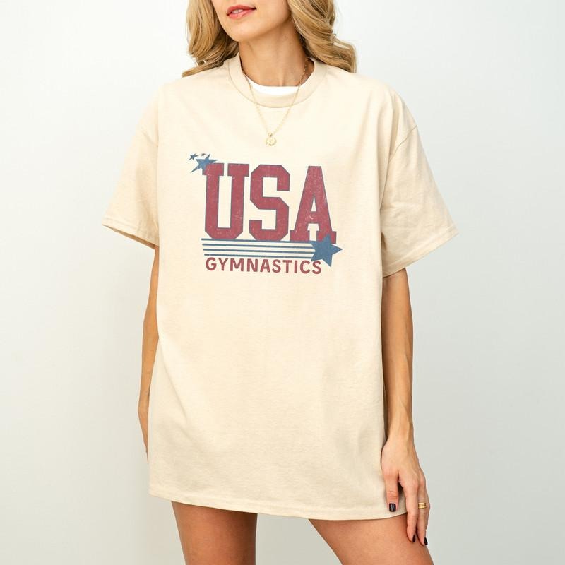 Gymnastics Shirt, Summer Games Shirt, USA Shirt, Gift For Gymnast, Gymnastics T-Shirt, Red White And Blue Gymnastics Shirt