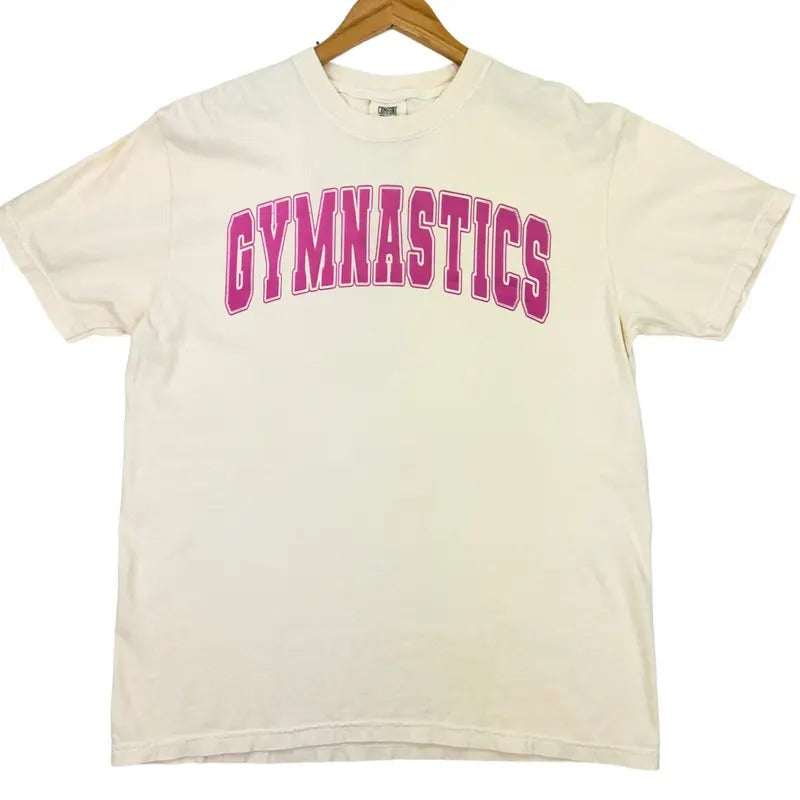 Gymnastics Varsity Letter Comfort Colors T-Shirt Hoodie, Sweatshirt | DripVista.com